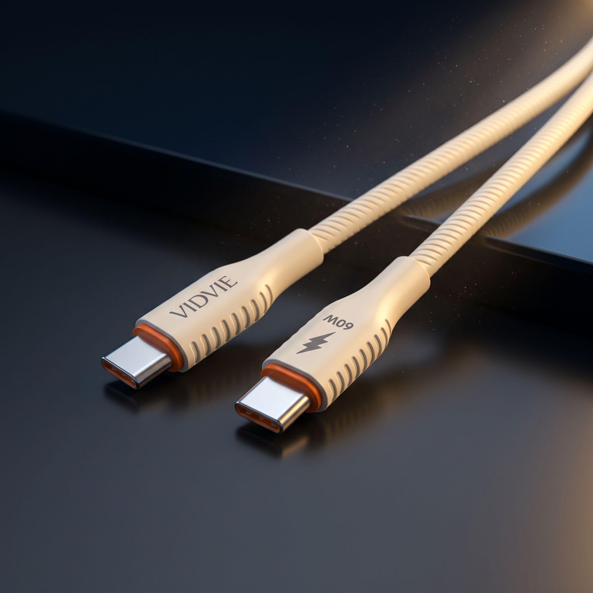 CABLE TIPO C A TIPO C 60W DE SILICONA LÍQUIDA VIDVIE-6