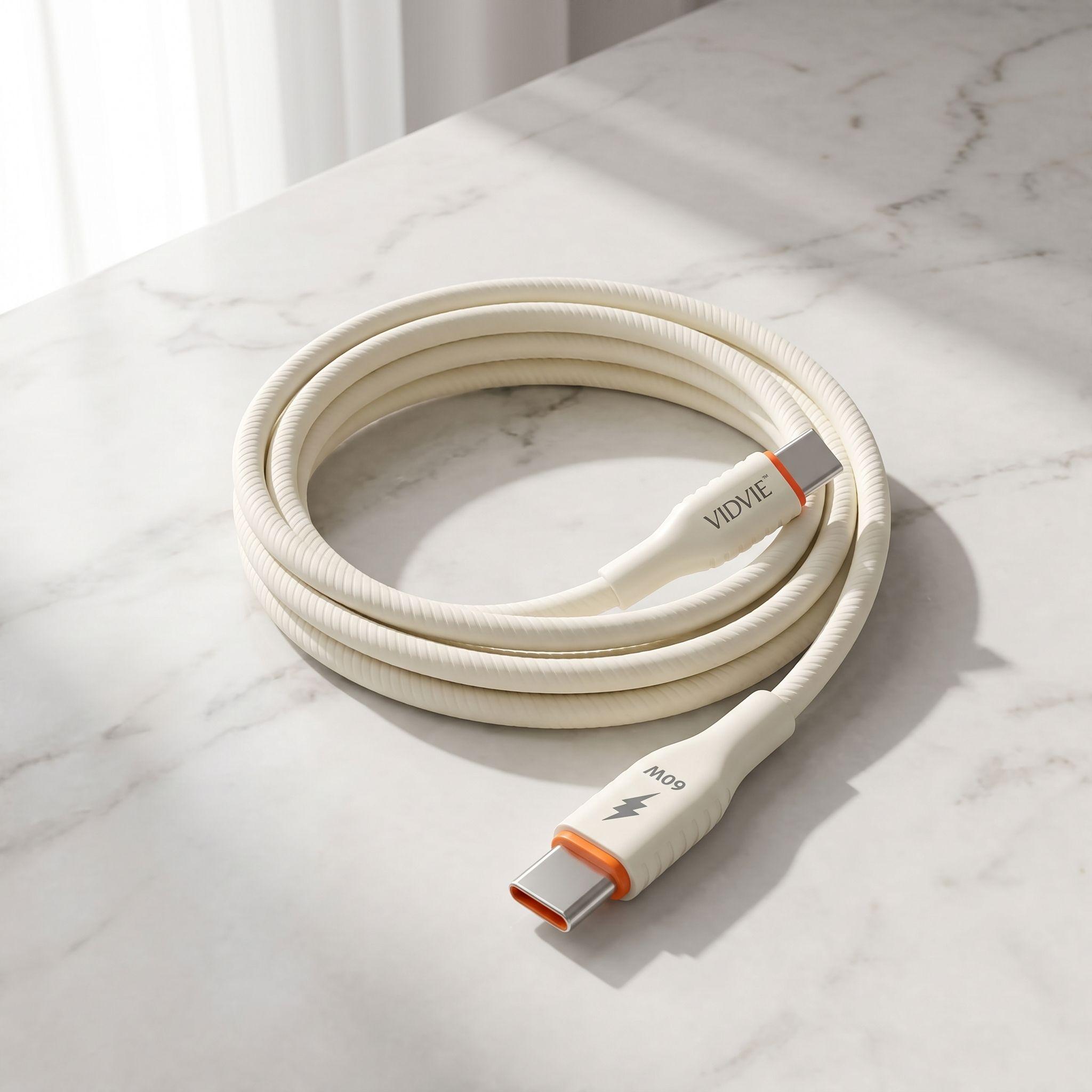 CABLE TIPO C A TIPO C 60W DE SILICONA LÍQUIDA VIDVIE-7