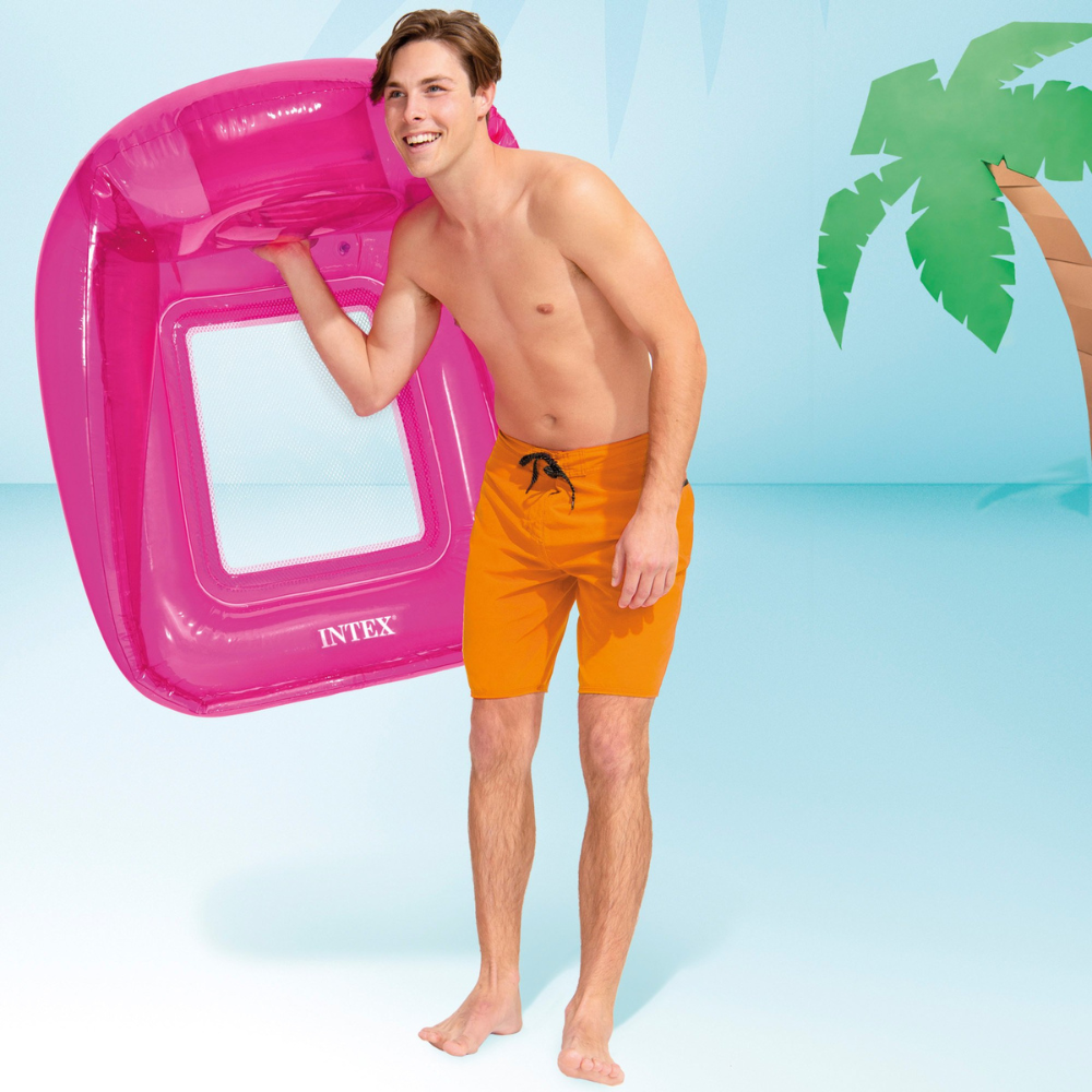 Asiento Flotante Inflable Intex 104 x 102 Cm Transparent-2