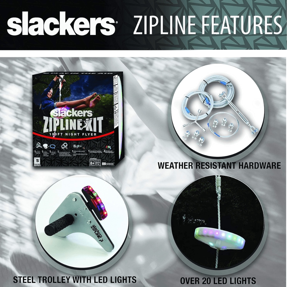 Kit Tirolesa 30,5 m con Freno Slackers Riderz Zipline 100 Ft. w/ Spring Brake-5