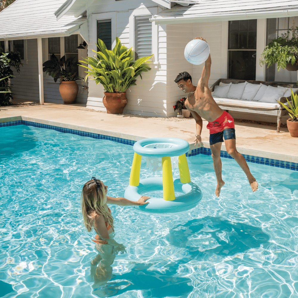 Juego Piscina Inflable Intex Aro de Basketball Mega Floating Hoops + Pelota Inflable-7