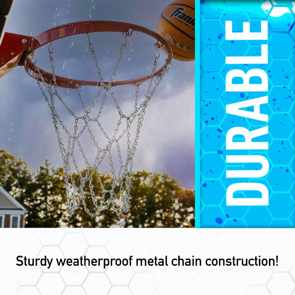 Red Basketball de Metal Franklin Sports Hoop Chain 12 Loop Basketball Net-4