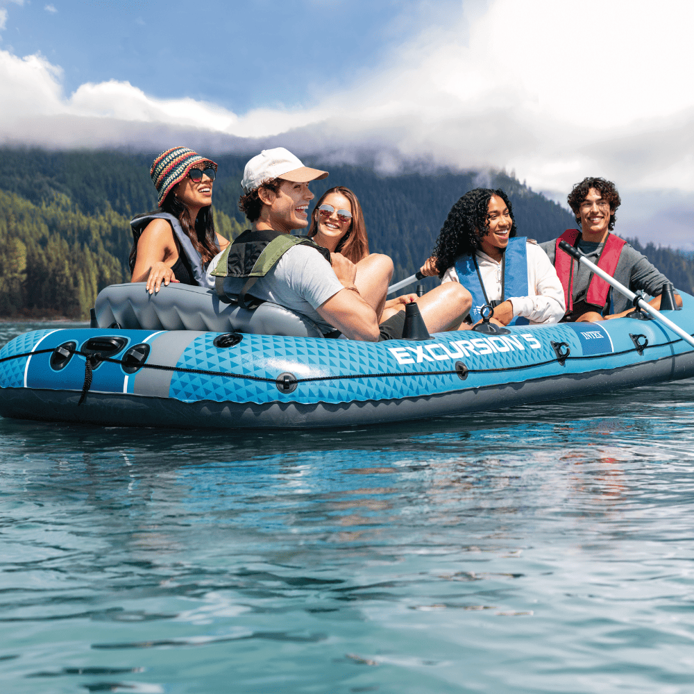 Bote Inflable Intex Excursion 5 Set Capacidad 600 Kg + Remos + Inflador-9