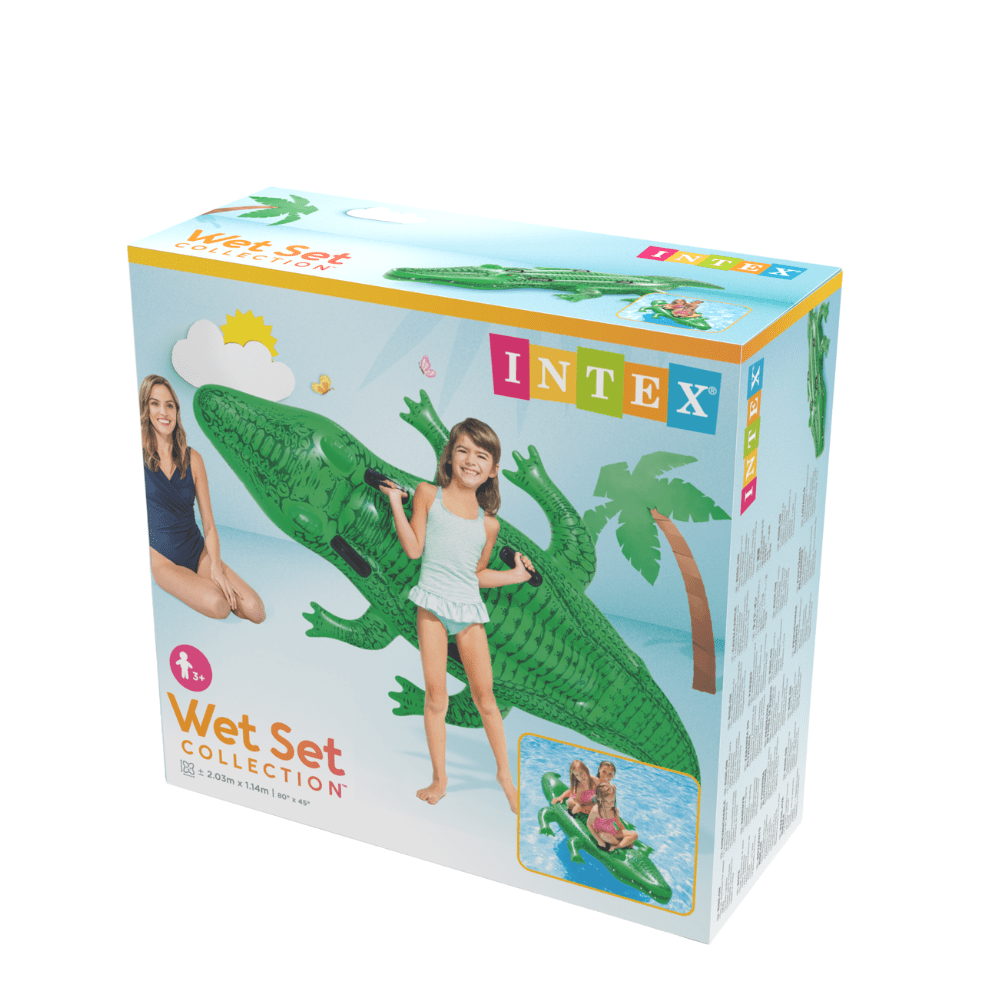 Flotador Inflable Diseño Intex Cocodrilo Grande 203x114 Cm Giant Gator-7