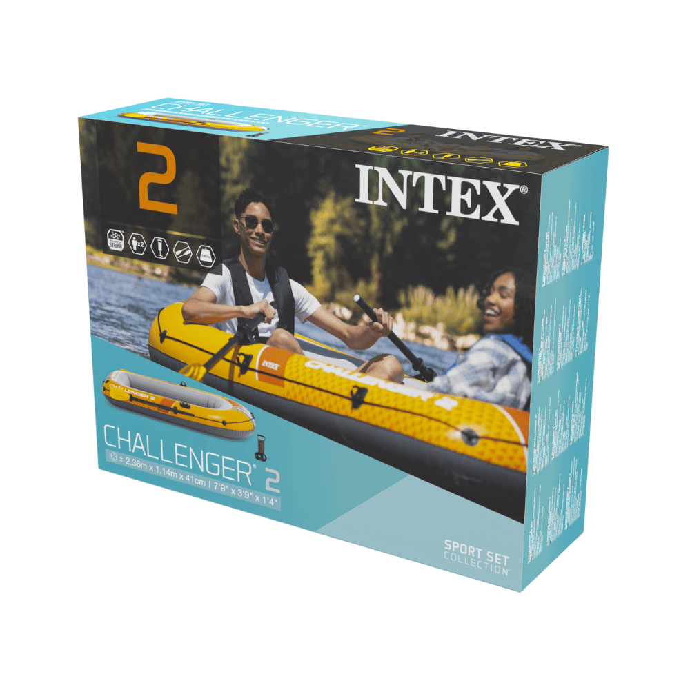 Bote Inflable Intex Challenger 2 Set Capacidad 200 Kg + Remos + Inflador-8