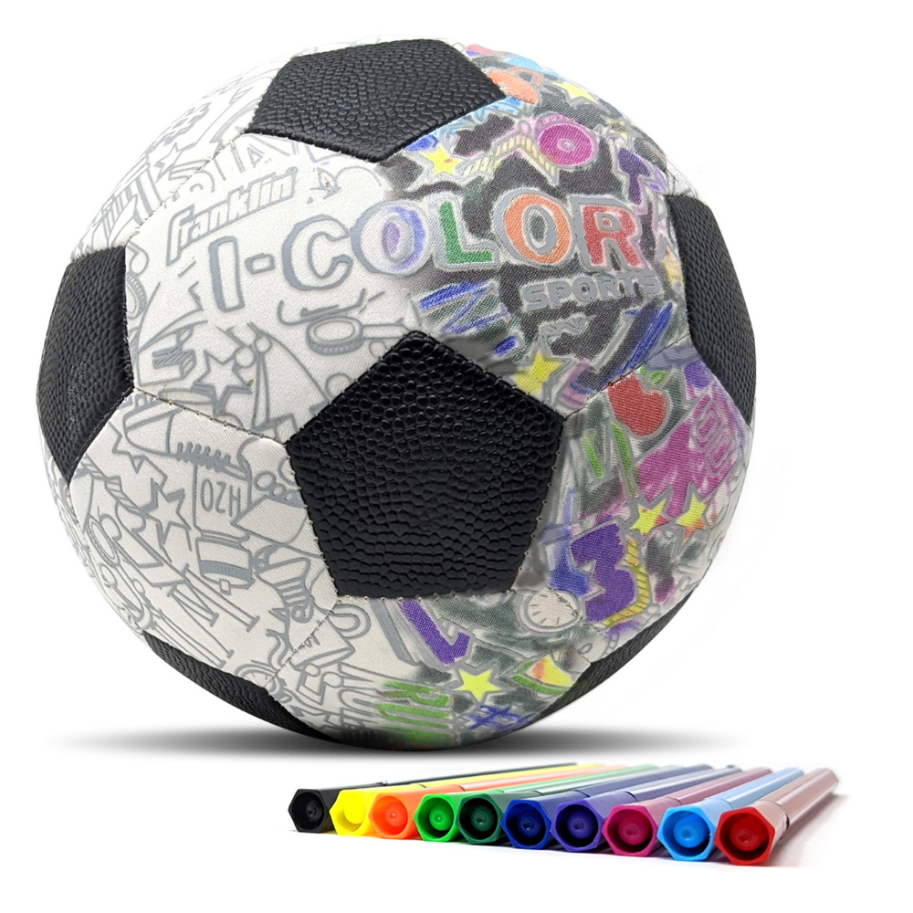 Balón Fútbol Pintable Franklin Sports Mini I-Color 10 Lápices-0