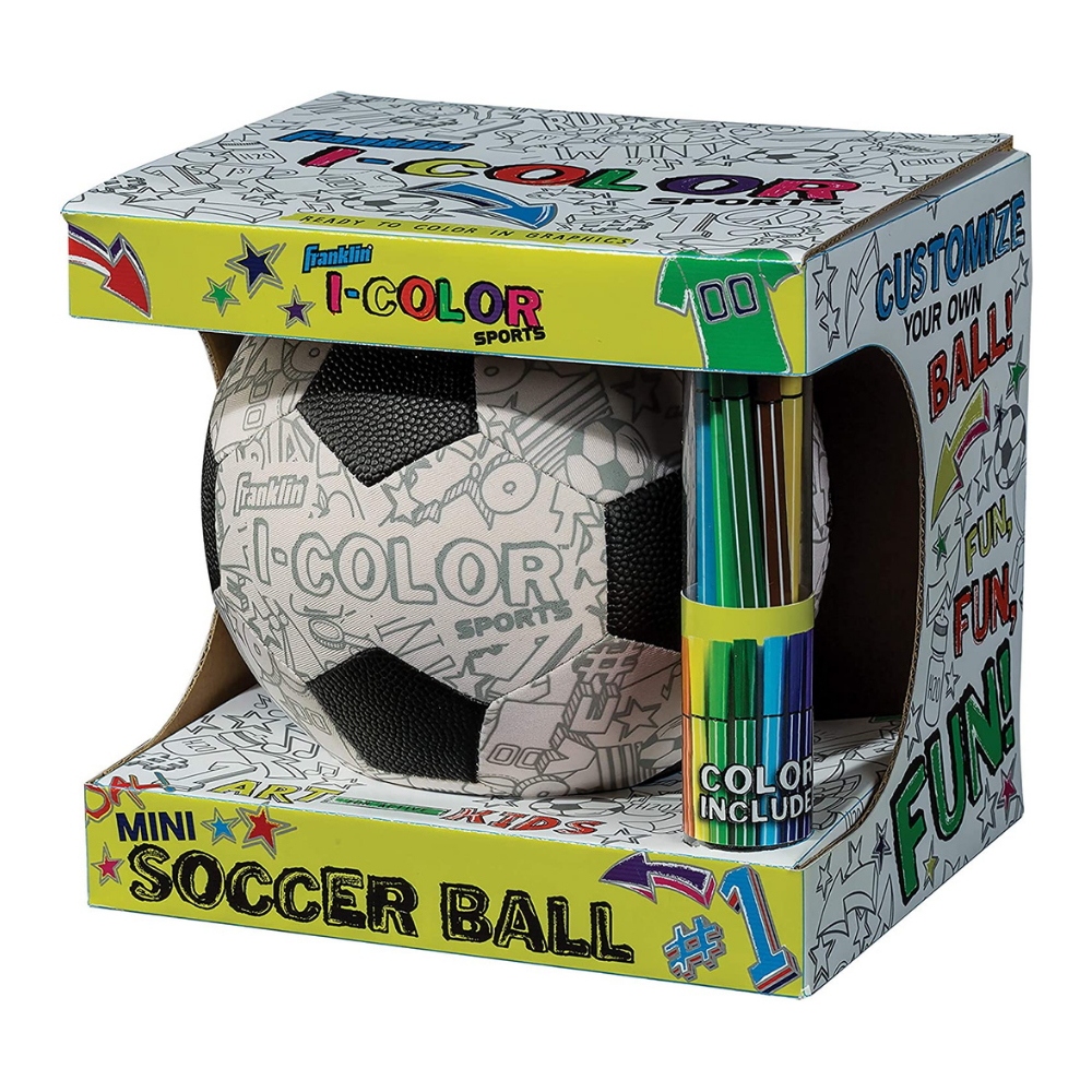Balón Fútbol Pintable Franklin Sports Mini I-Color 10 Lápices-2