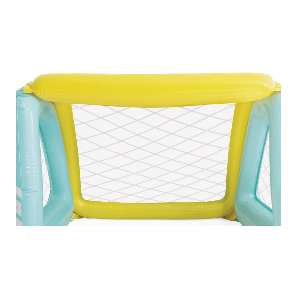 Juego Piscina Inflable Intex Arco Fútbol y Waterpolo Fun Goals + Pelota Inflable Celeste Amarillo-2