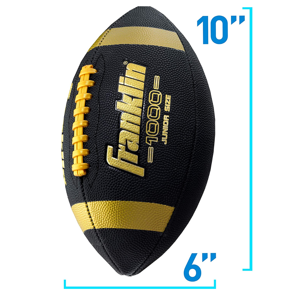 Balón Fútbol Americano Franklin Sports Negro Dorado 1000 Tamaño Junior-1