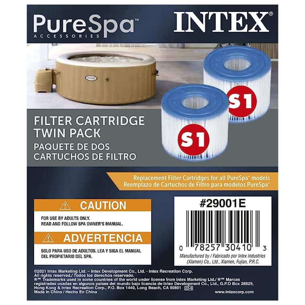 Pack 2 Cartuchos Spa Hot Tub Intex Tipo S1-4