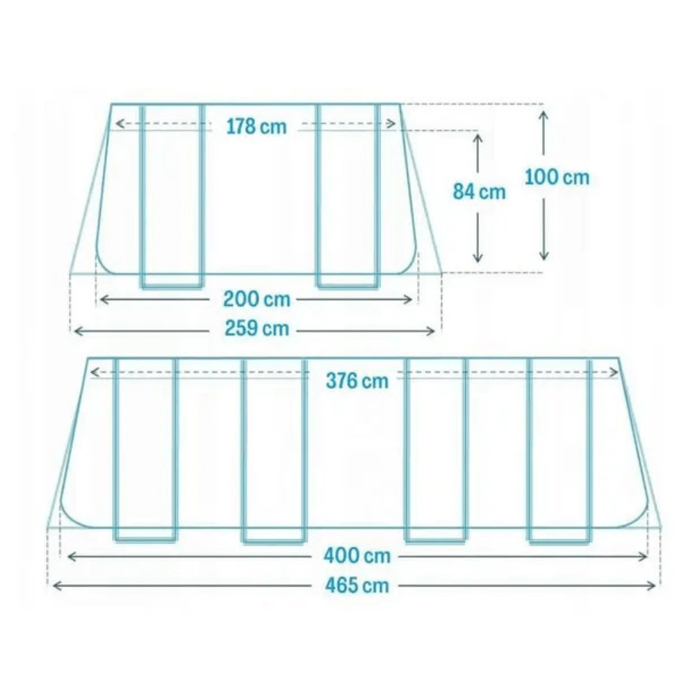 Piscina Estructural Intex Prisma Frame Chevron Set 400x200x100 Cm + Bomba + Escalera-5