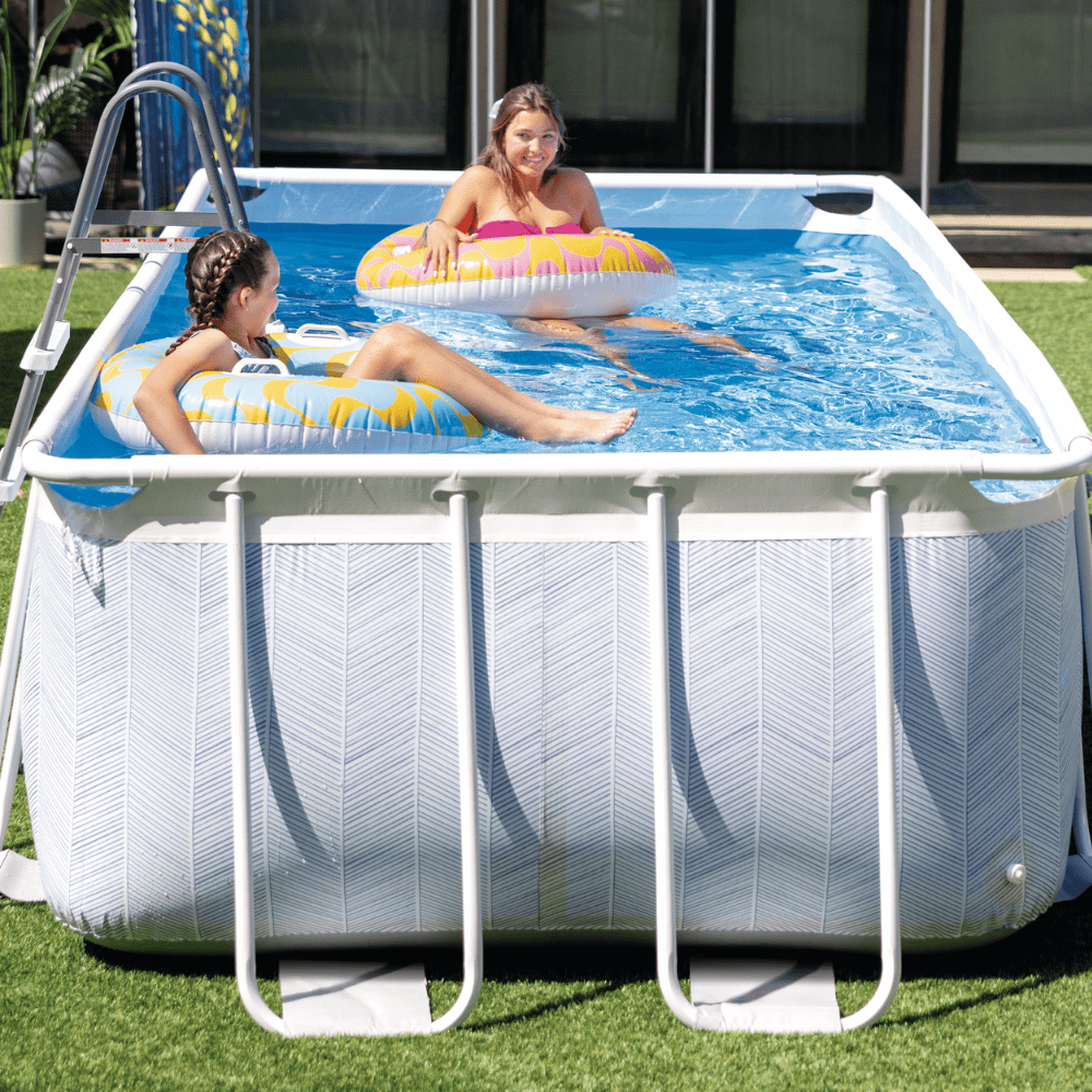 Piscina Estructural Intex Prisma Frame Chevron Set 400x200x100 Cm + Bomba + Escalera-9