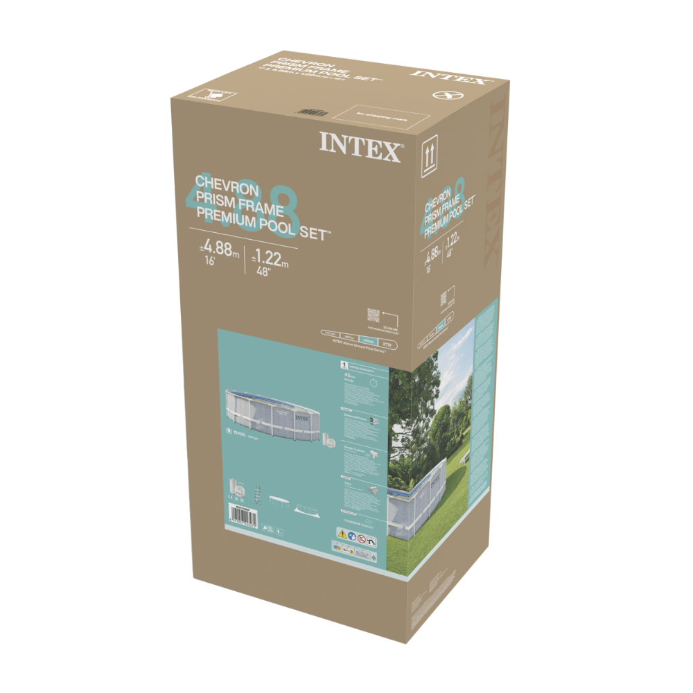 Piscina Estructural Intex Frame Set 488x122 Cm + Bomba + Escalera + Cobertor-8