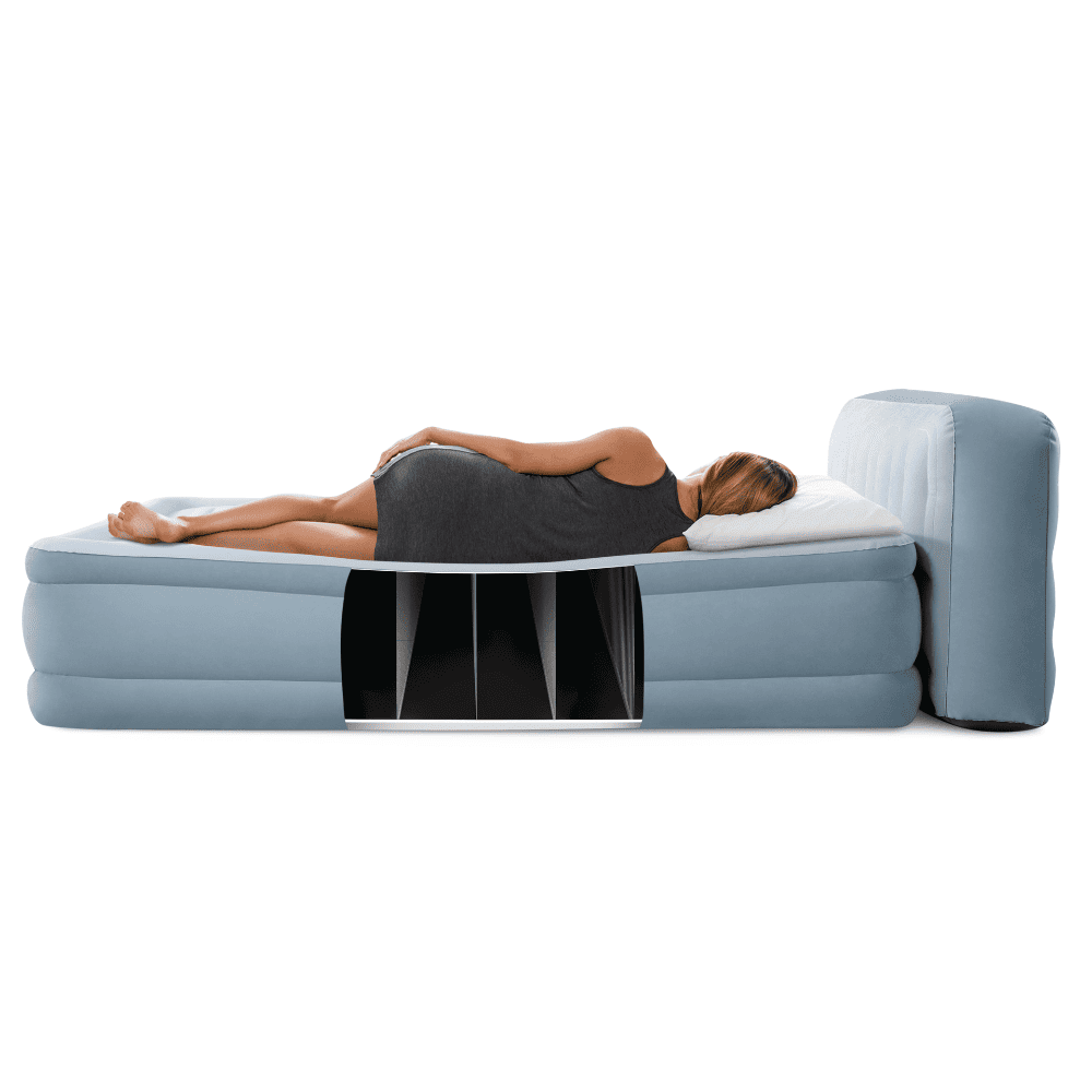 Colchón Inflable Eléctrico Intex 2 Plazas 152x203x46 Cm Respaldo Queen Plush Headboard-5