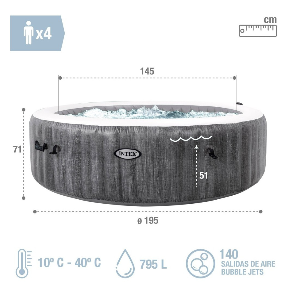Spa Hot Tub Inflable Intex 4 Personas-2