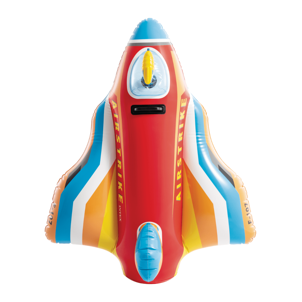 Flotador Inflable Intex Avion con Pistola de Agua 117x104 Cm Jet Fighter Ride On Rojo-2