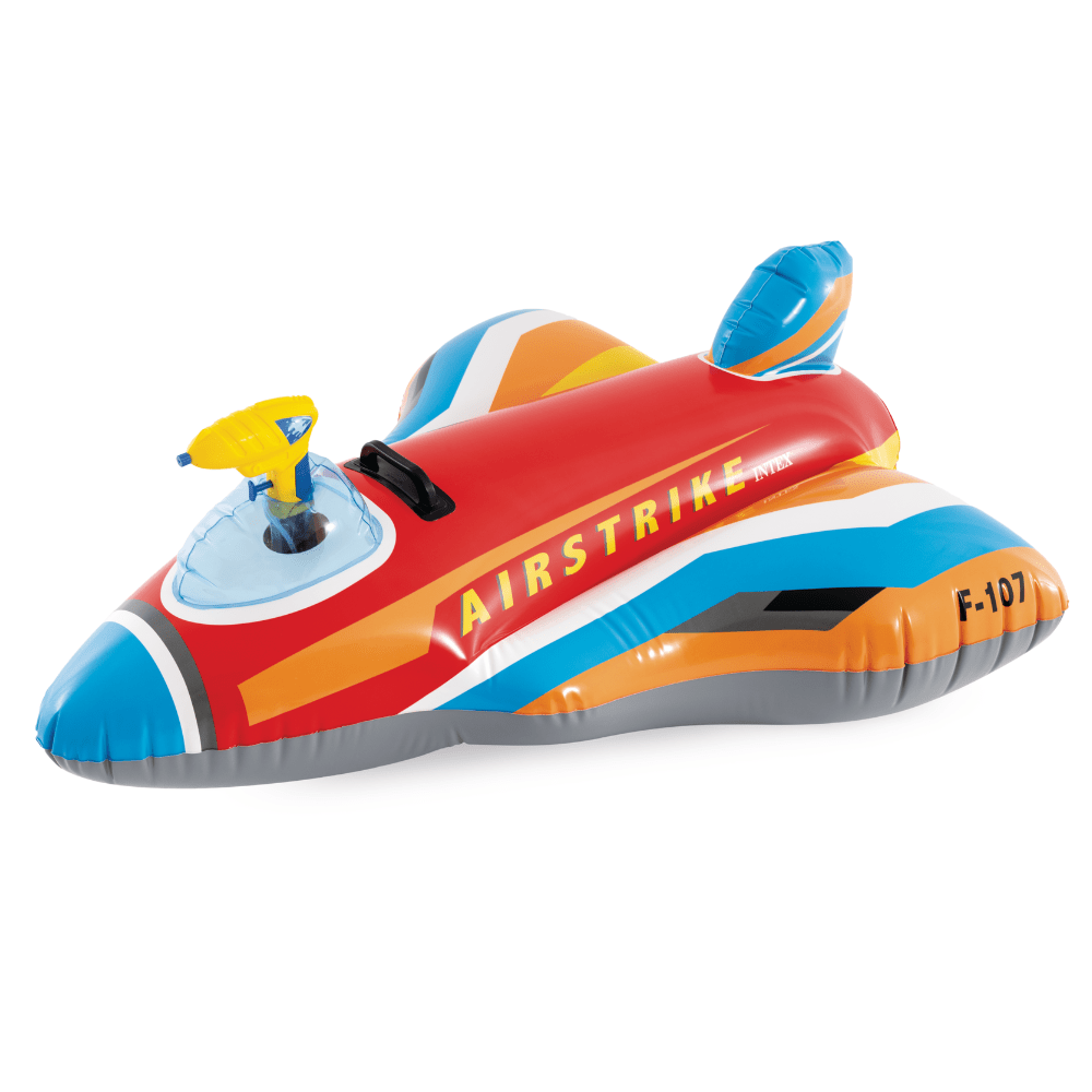 Flotador Inflable Intex Avion con Pistola de Agua 117x104 Cm Jet Fighter Ride On Rojo-3