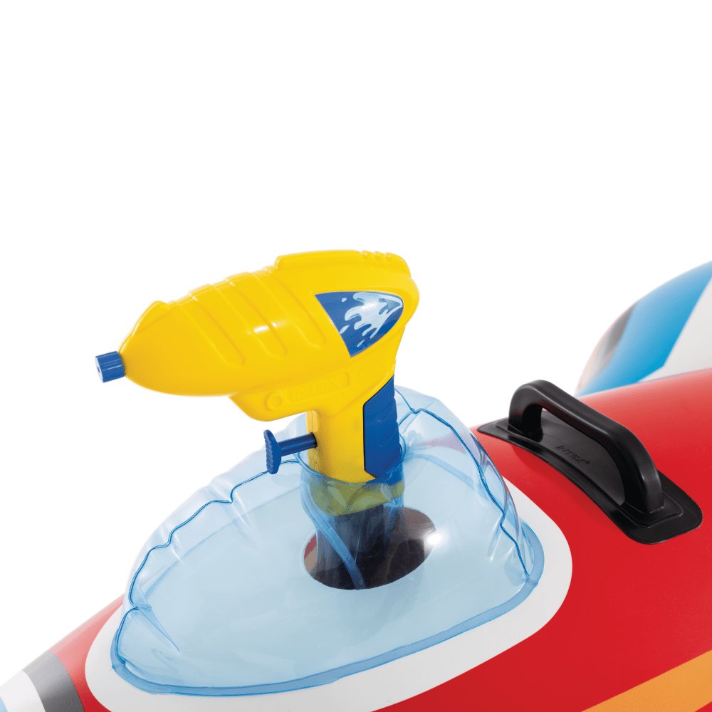 Flotador Inflable Intex Avion con Pistola de Agua 117x104 Cm Jet Fighter Ride On Rojo-4