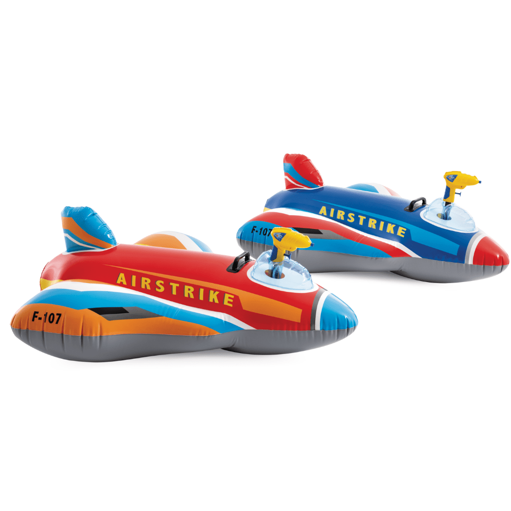 Flotador Inflable Intex Avion con Pistola de Agua 117x104 Cm Jet Fighter Ride On Rojo-6