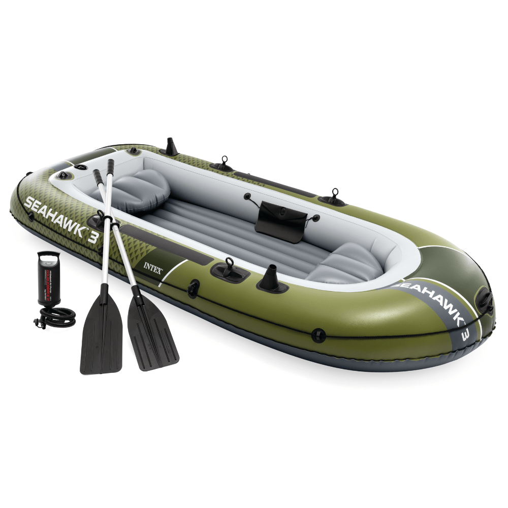 Bote Inflable Intex Seahawk 3 Set Capacidad 360 Kg + Remos + Inflador-0