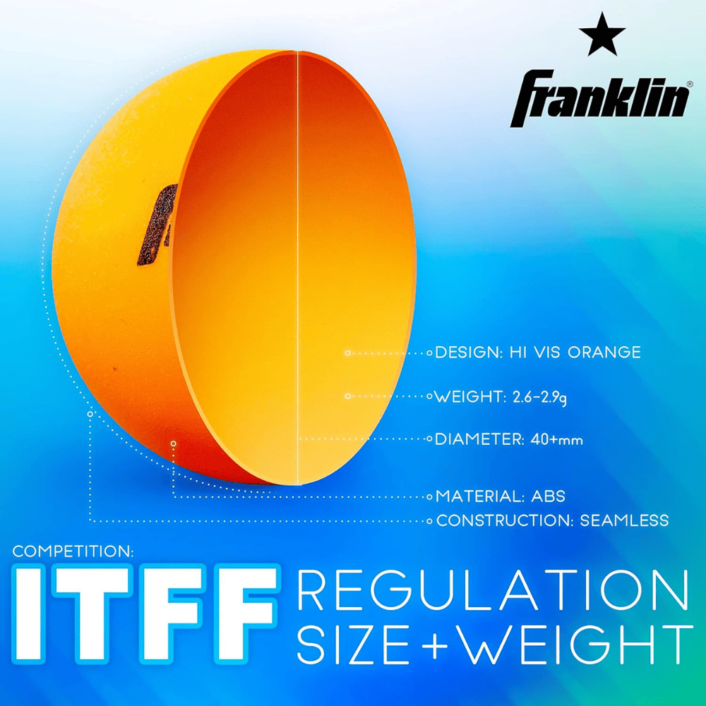 Pelotas de Tenis de Mesa Franklin Sports 40mm 1 Estrella Naranja Pack 6-6