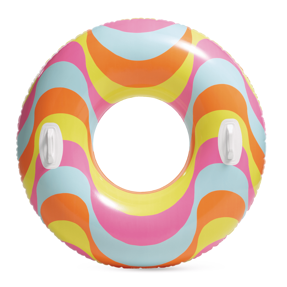 Flotador Inflable Redondo Intex con Sujetadores 114 Cm Timeless Tube Ondas-0