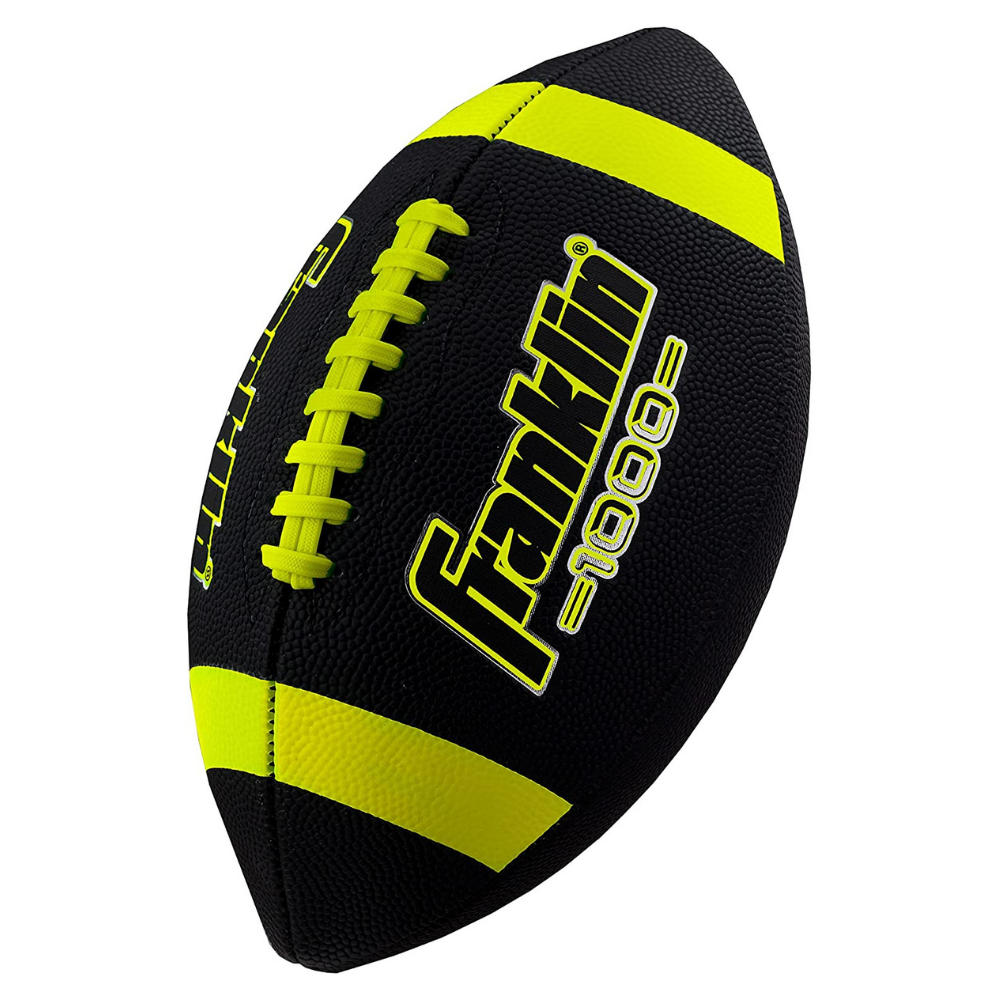 Balón Fútbol Americano Franklin Sports Negro Amarillo Tamaño Junior-0