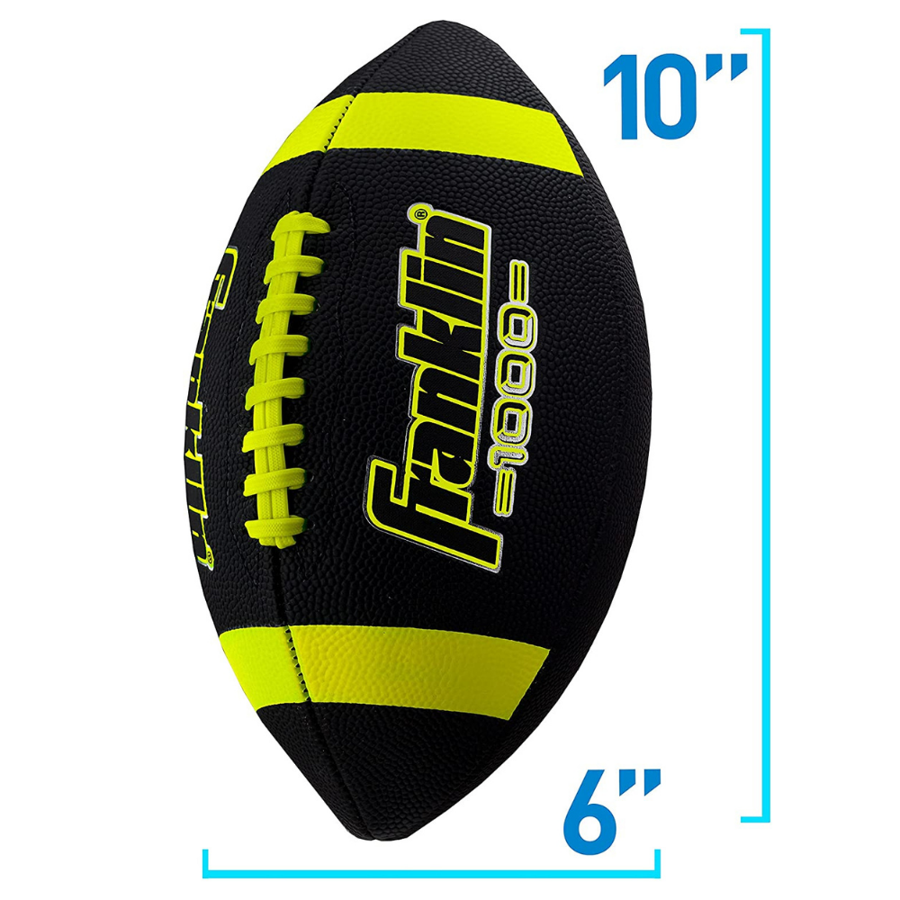 Balón Fútbol Americano Franklin Sports Negro Amarillo Tamaño Junior-1
