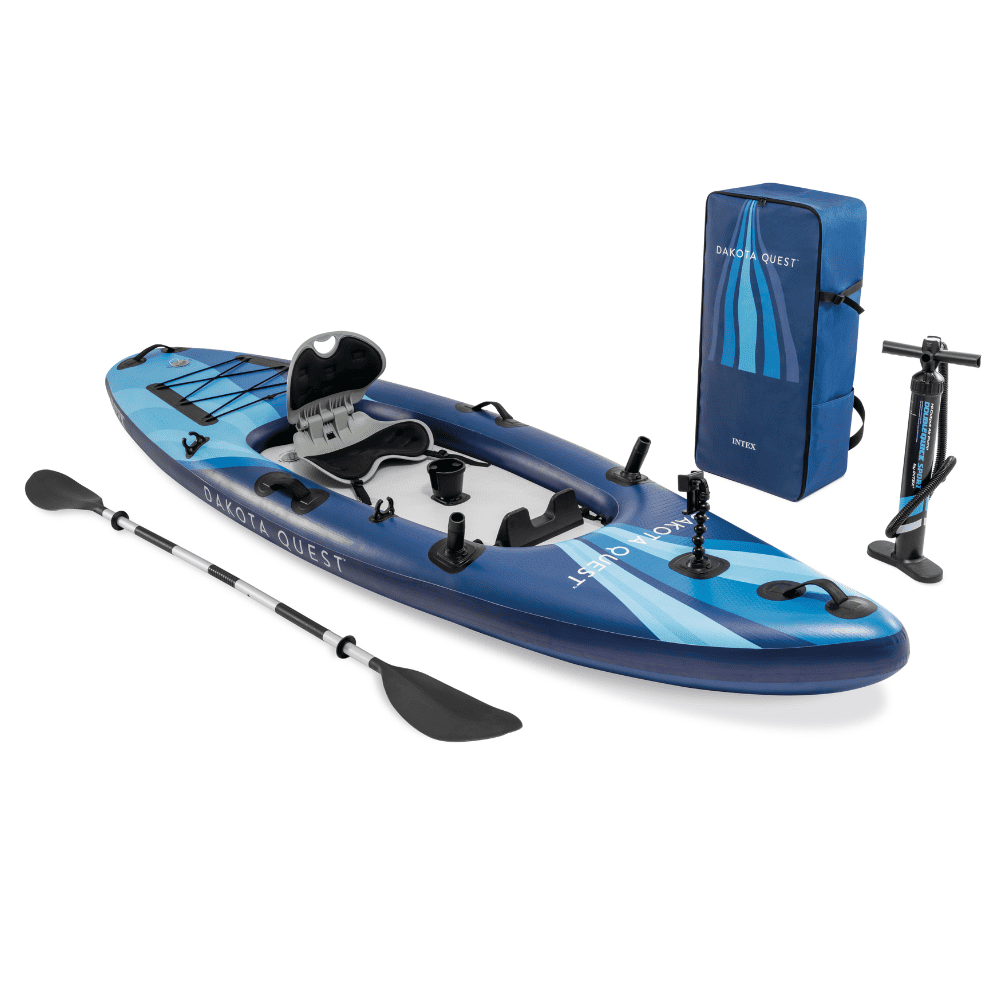 Kayak Inflable Intex Dakota Quest Capacidad 1 Persona + Remos + Inflador Sit-on-top-0