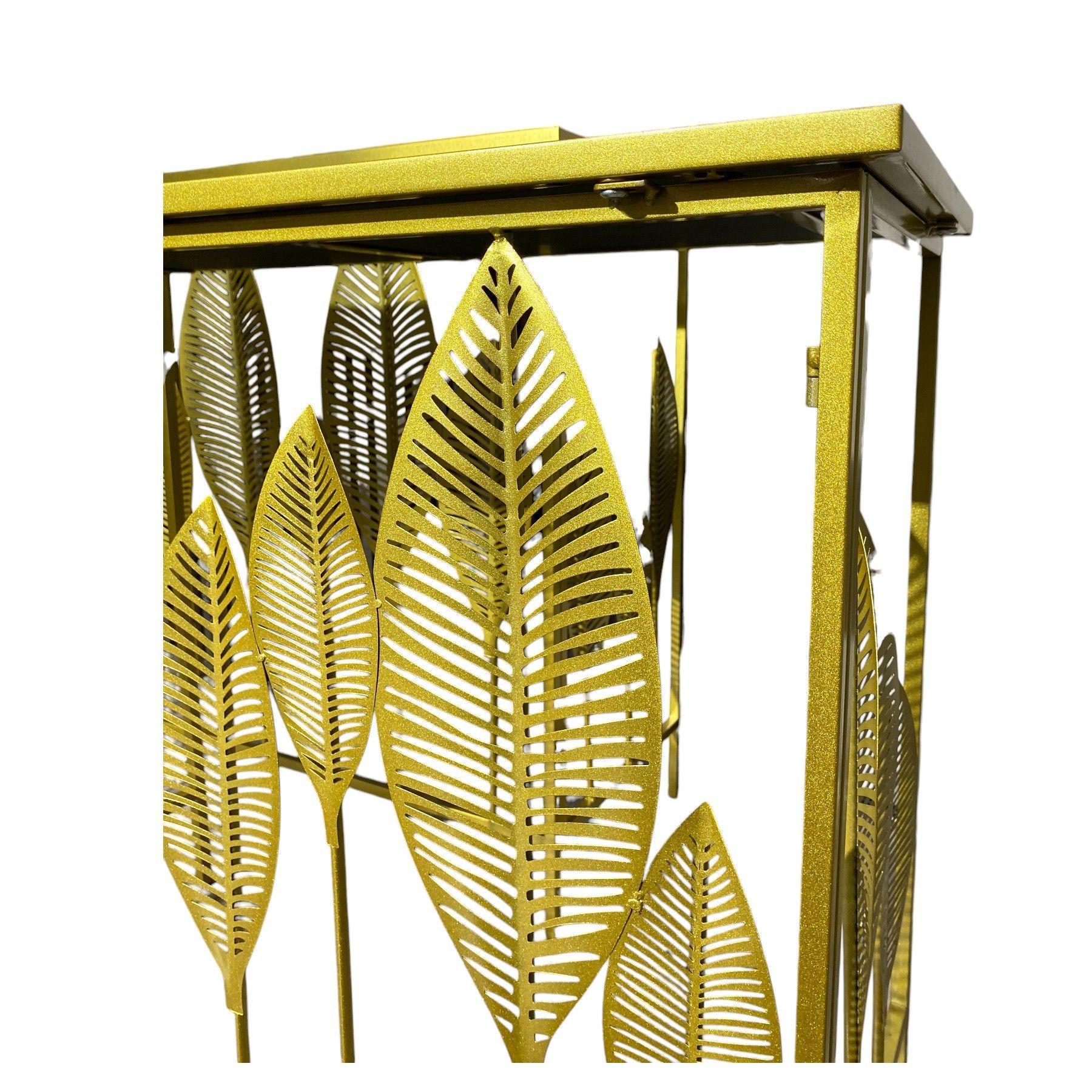 Elegante Set x2 de Arrimo Metálico Decorativo con Diseño de Hojas-2