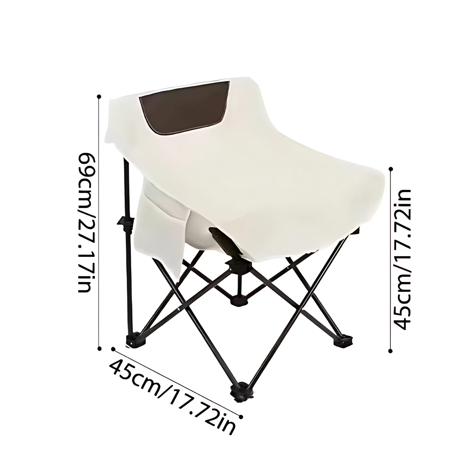 SILLA PLEGABLE PORTÁTIL DE PLAYA O CAMPING BLANCA-2