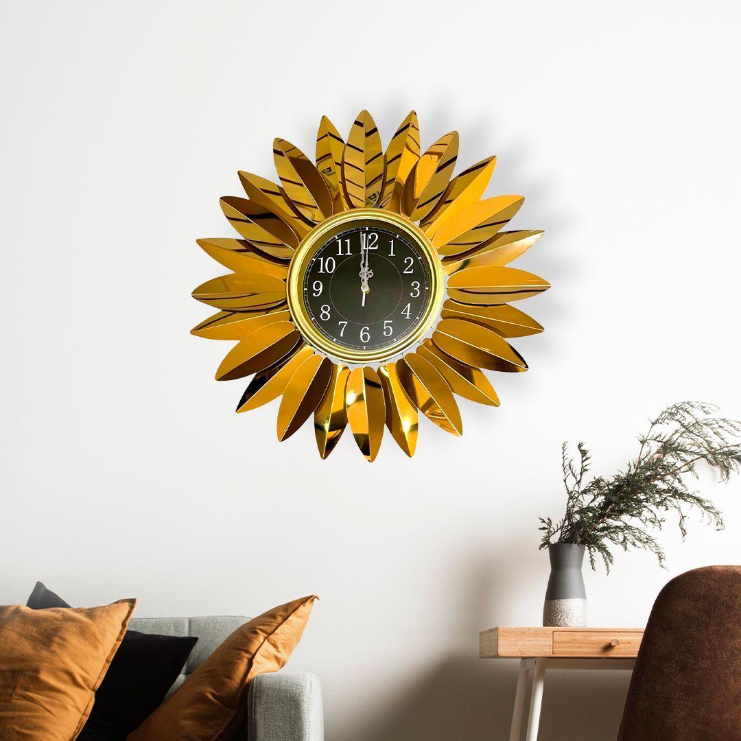 Reloj Metálico de Muro Estilo Sol de 60cm x 60cm-2