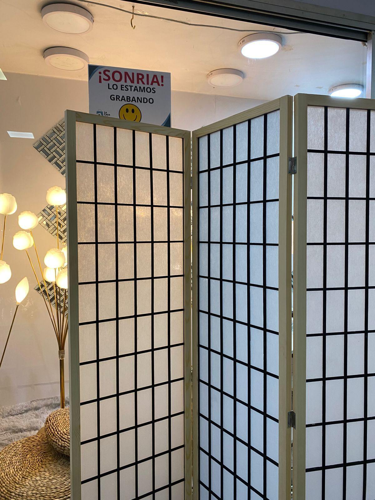 Biombo Separador de Ambientes Japones con Papel Shojji De 4 Paneles-1