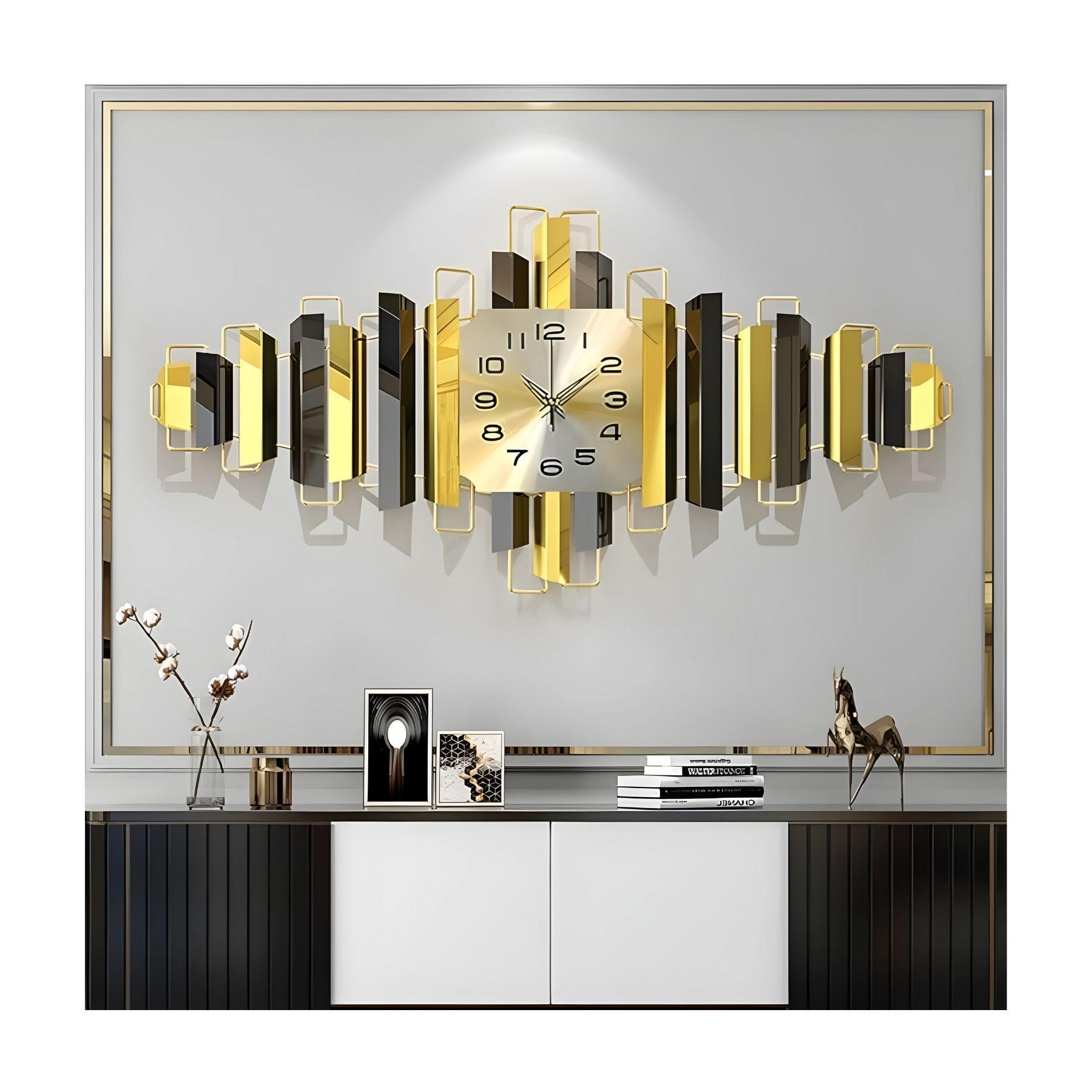 Reloj Metálico De Muro 95cm x 45cm Diseño Moderno-1