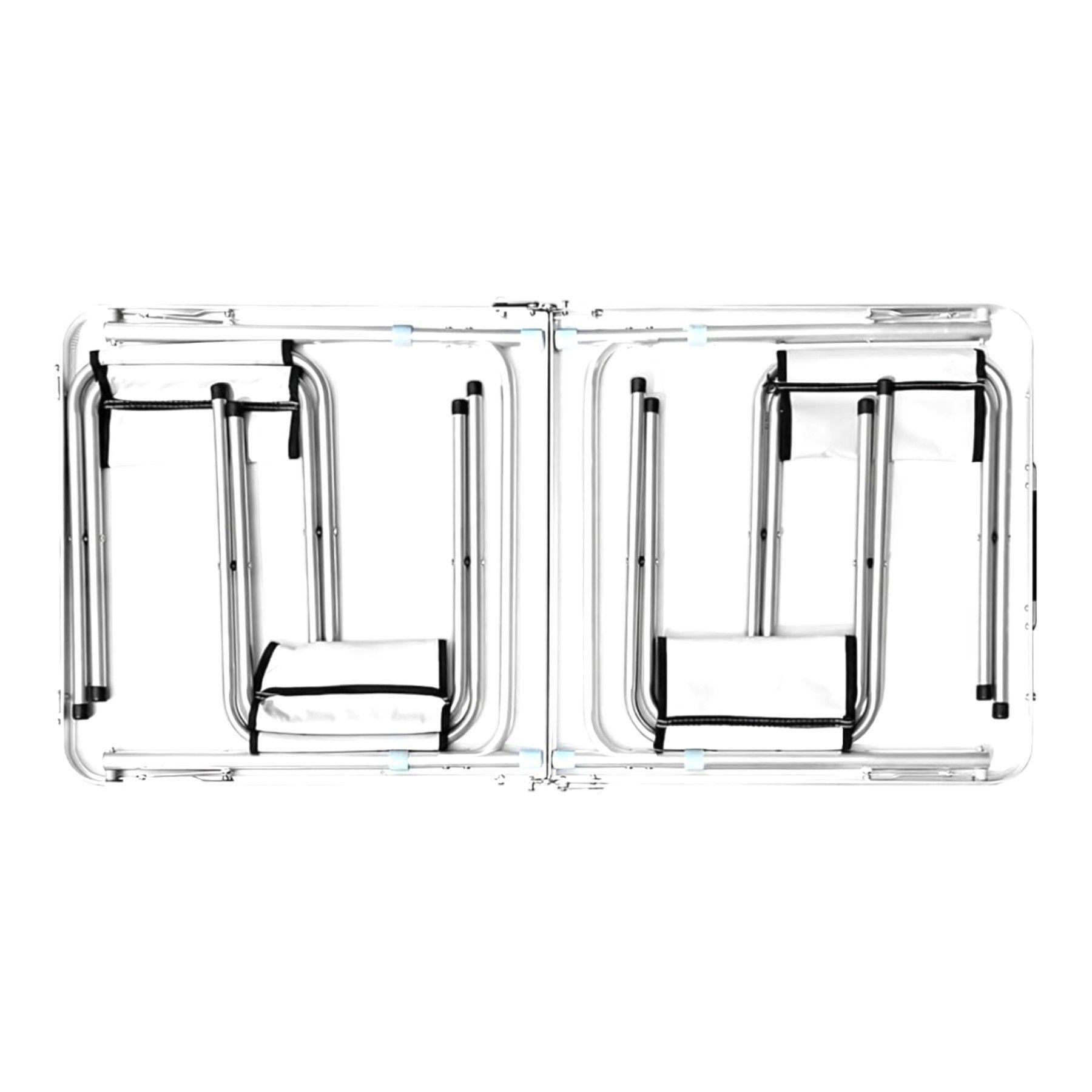 MESA ALUMINIO PLEGABLE 120x60x74 BLANCA + 4 PISOS-2