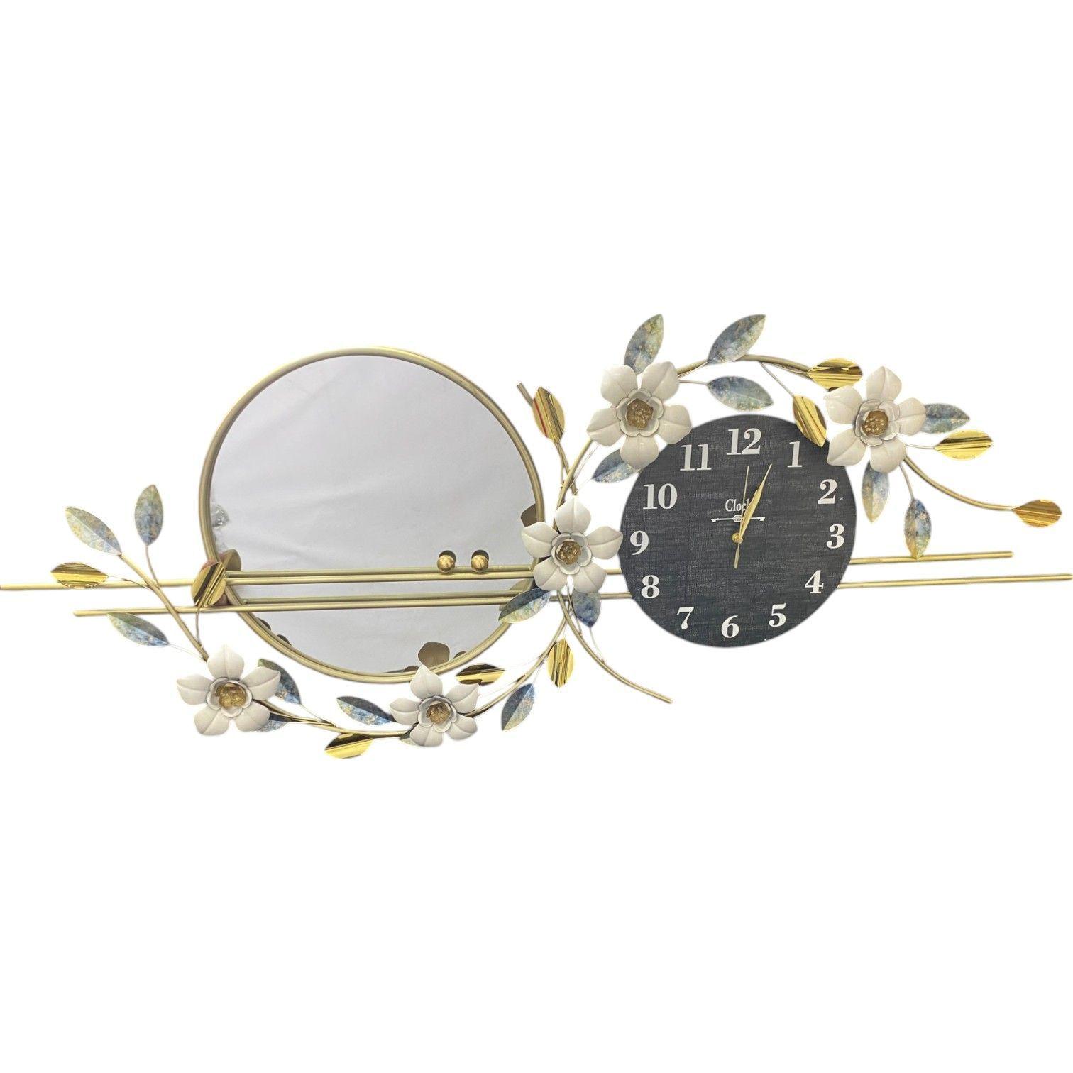 Reloj con Espejo Decorativo en Metal-0