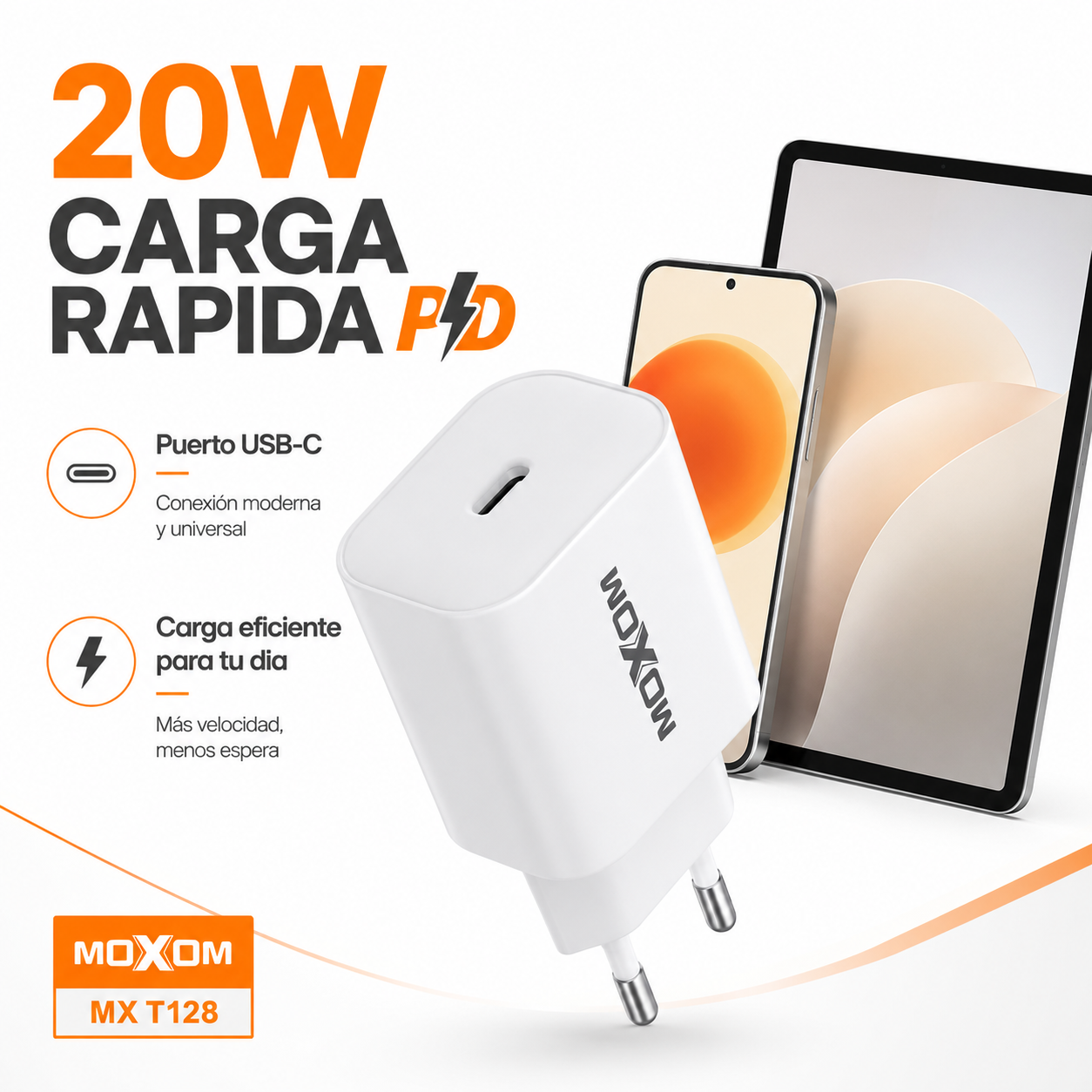 Cargador R pido Moxom MX T128 20W USB C Power Delivery-2