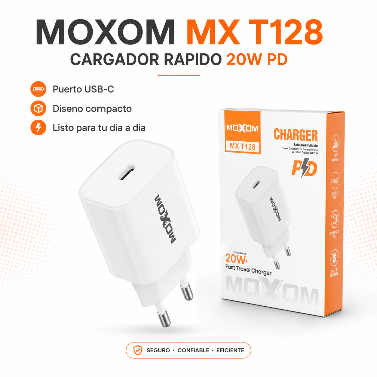 Cargador R pido Moxom MX T128 20W USB C Power Delivery-7