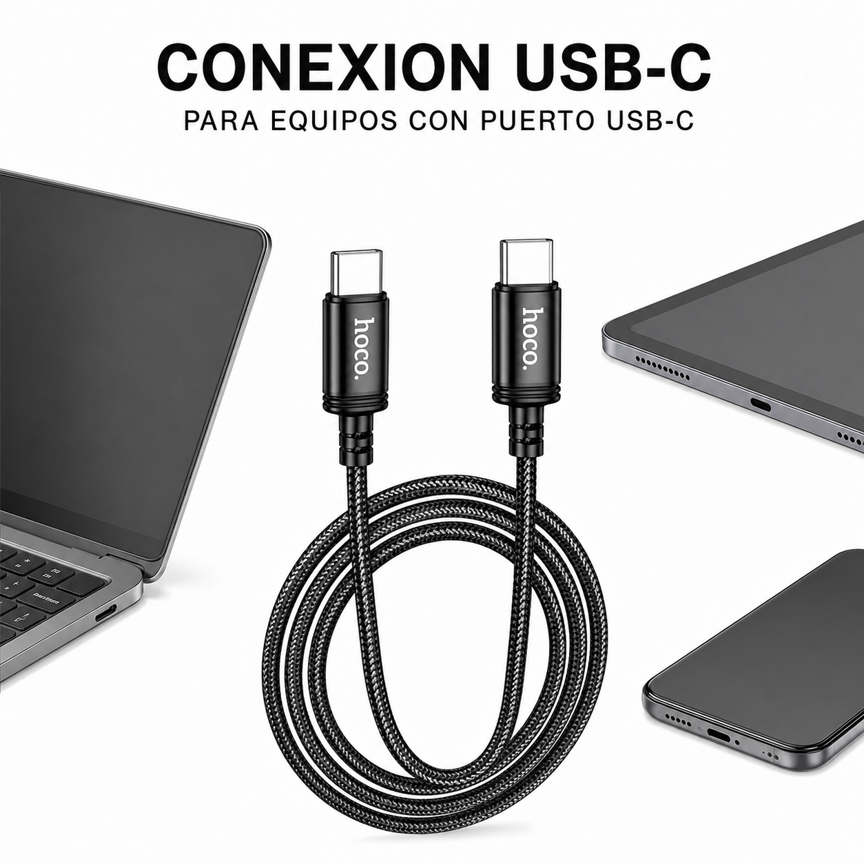 Cable USB C A USB C 60W Trenzado 2 Metros Hoco X89-6