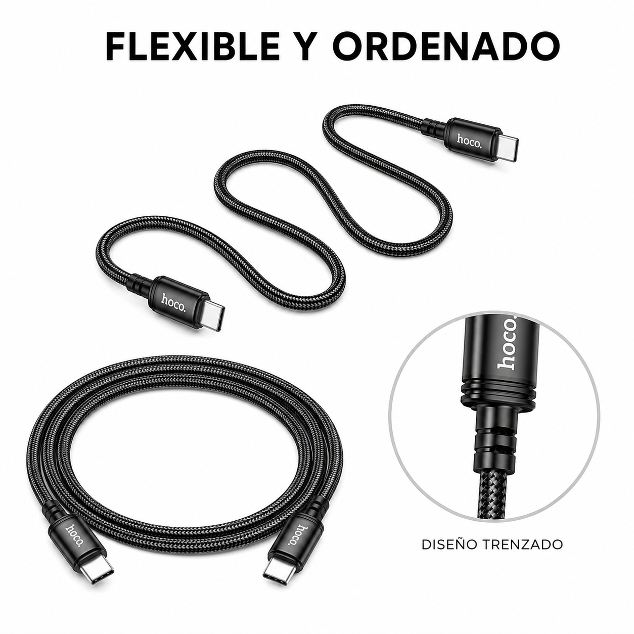 Cable USB C A USB C 60W Trenzado 2 Metros Hoco X89-7