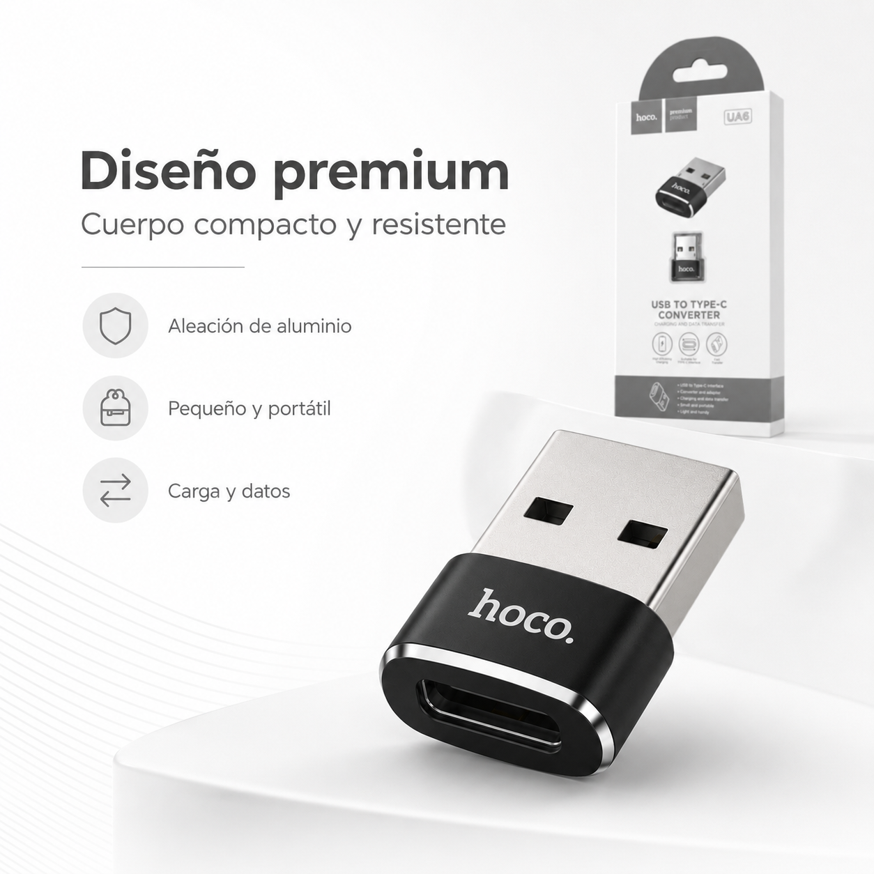 Adaptador Usb Tipo A A Usb C Hoco Ua6 Premium-7
