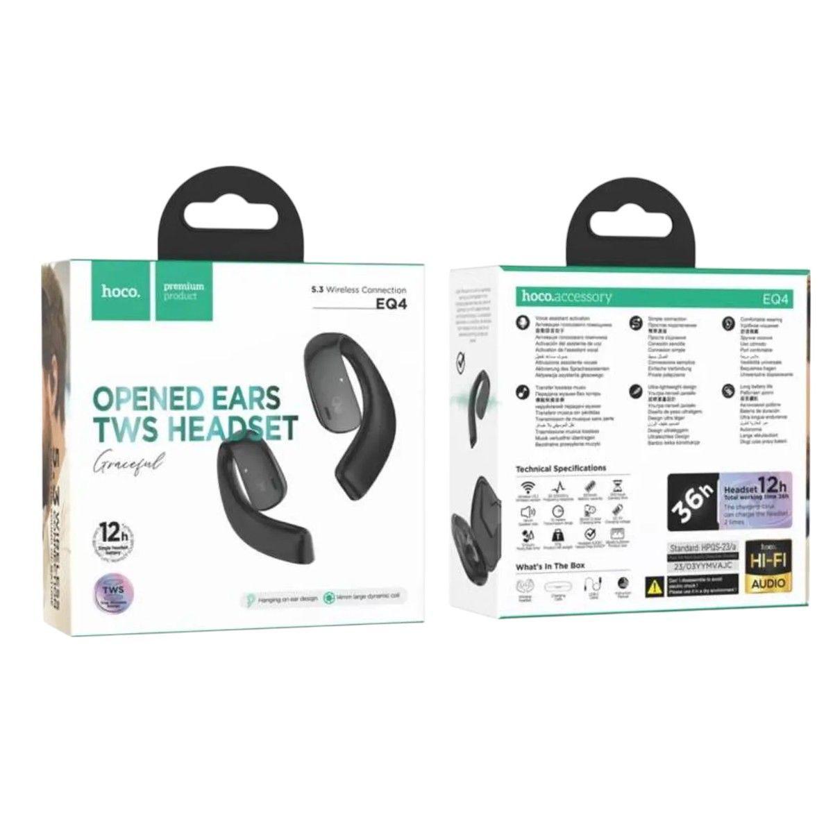 Audífonos Hoco EQ4 TWS In‑Ear Bluetooth 5.3 Negro 12 h-3