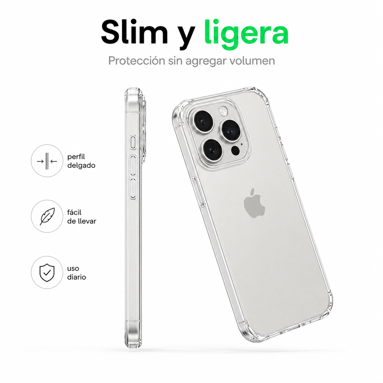 Carcasa Transparente Slim para iPhone 15 Pro-6