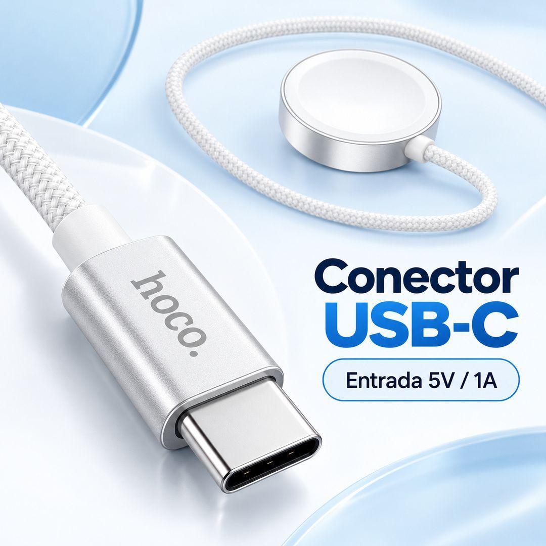 Cargador Inalambrico Hoco CW59 Apple Watch Samsung Watch USB C-4
