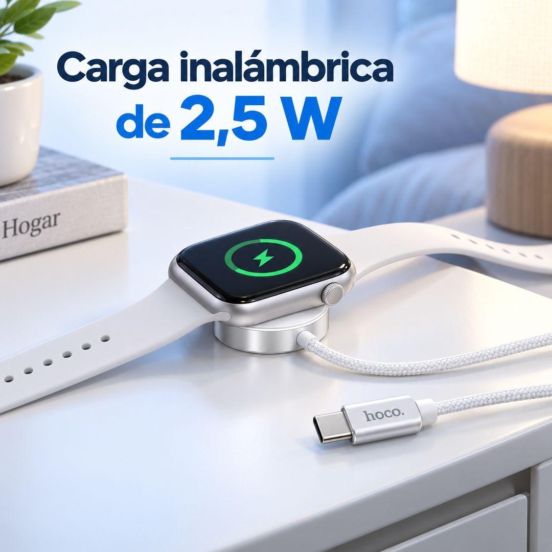 Cargador Inalambrico Hoco CW59 Apple Watch Samsung Watch USB C-6