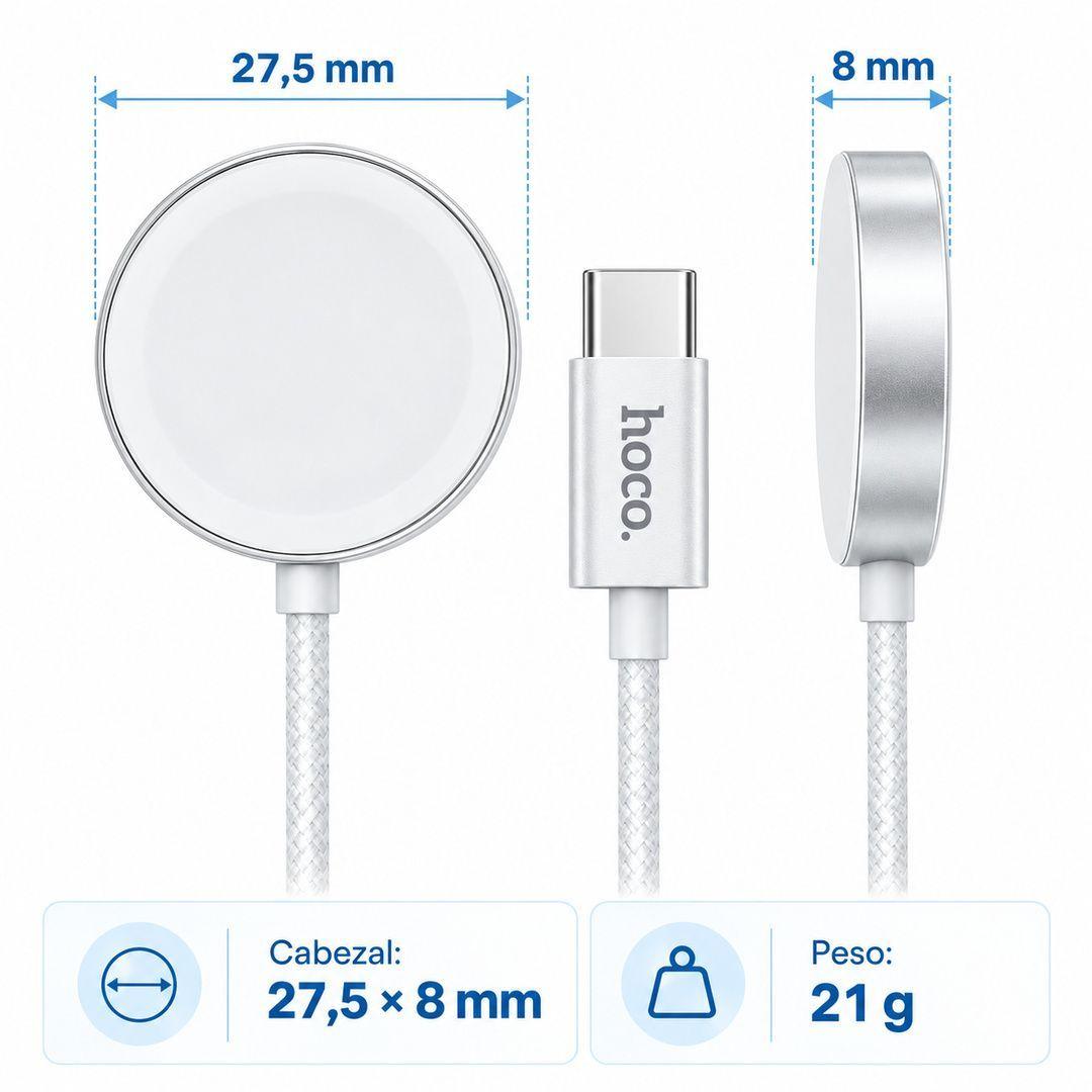 Cargador Inalambrico Hoco CW59 Apple Watch Samsung Watch USB C-7