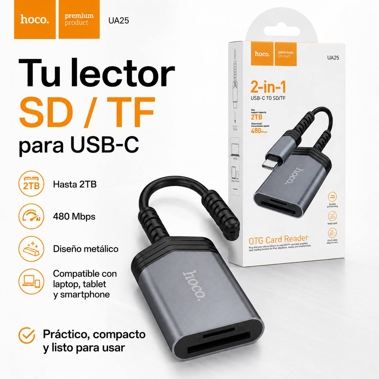Adaptador USB C A SD Y Micro SD OTG Lector Tarjetas-2