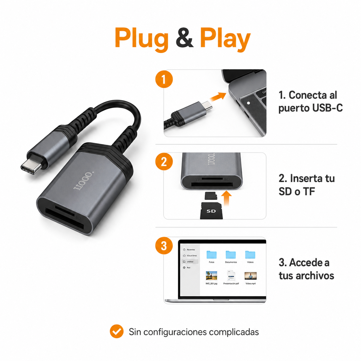 Adaptador USB C A SD Y Micro SD OTG Lector Tarjetas-7