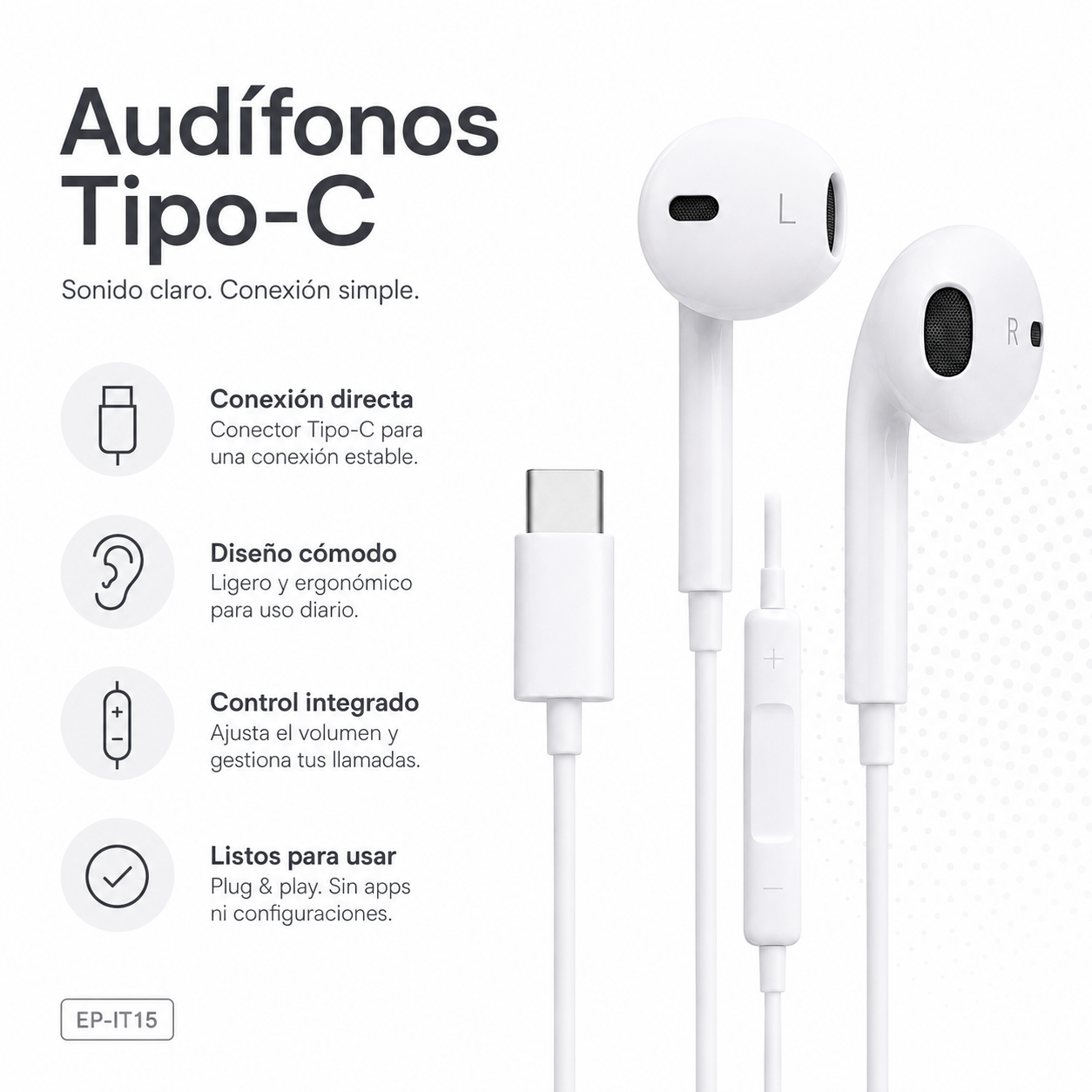 Aud fonos Tipo C Cable Micr fono Hd Sin Latencia-2