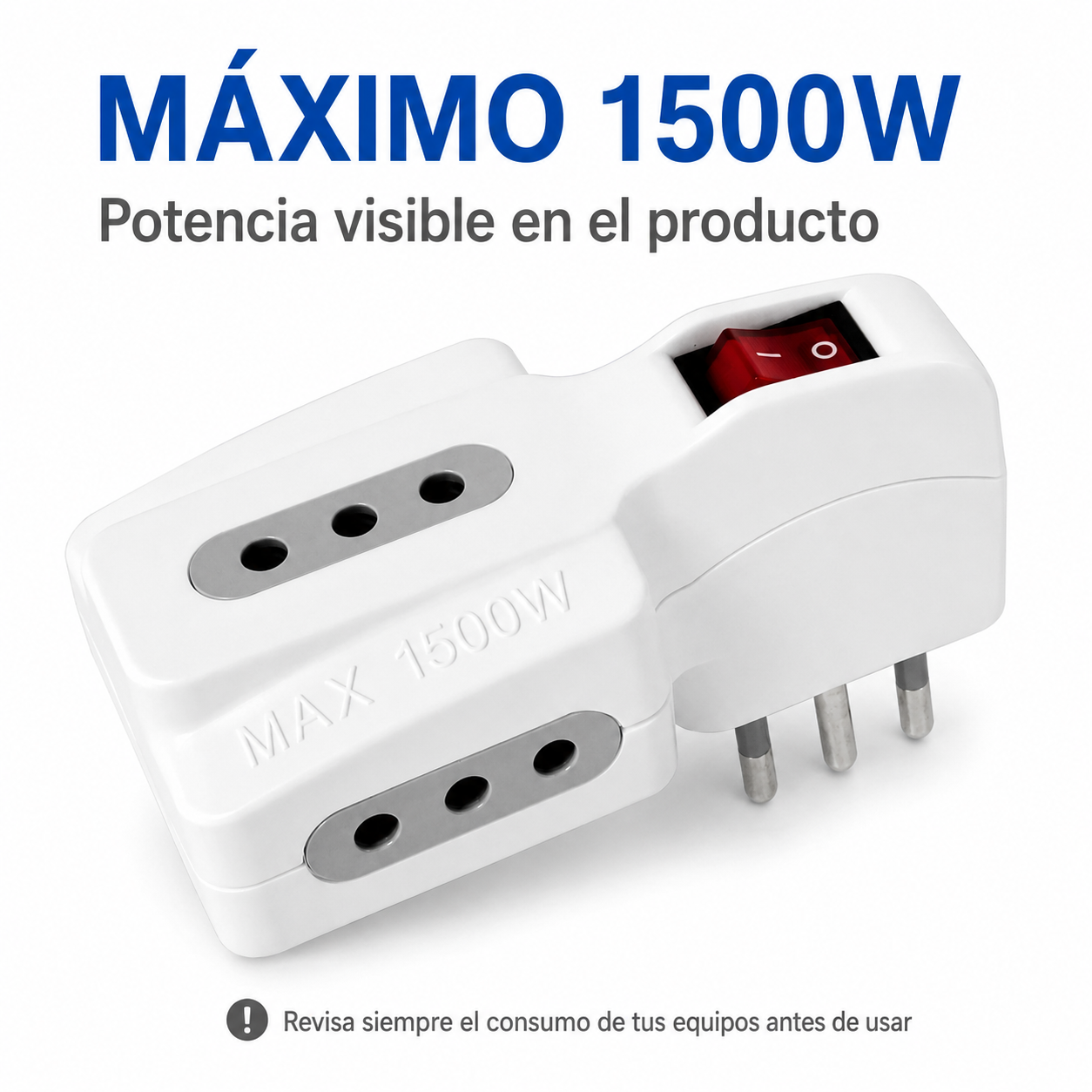 Triple Enchufe Universal Con Interruptor Encendido 10A-4
